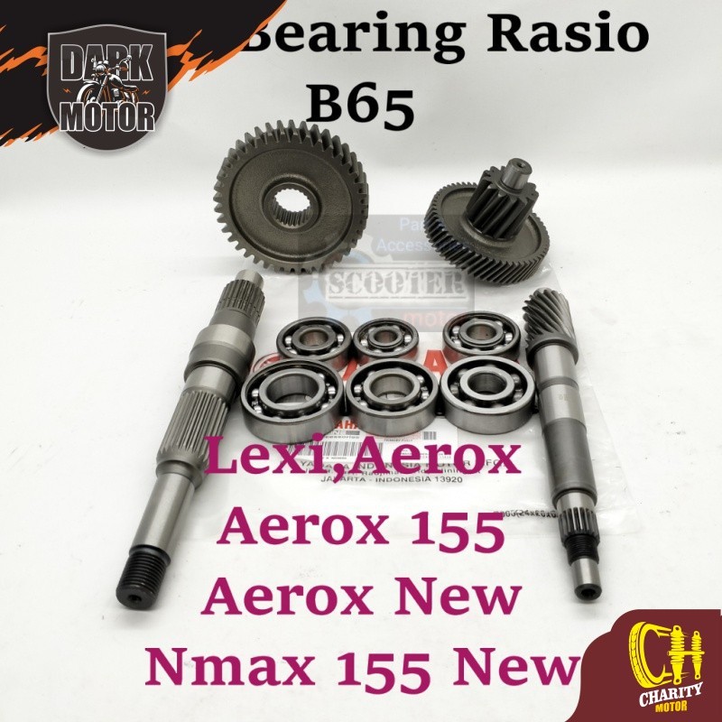 Jual Paket Gigi + Bearing Rasio Set B65 YAMAHA AEROX 155 NEW LEXI NMAX ...