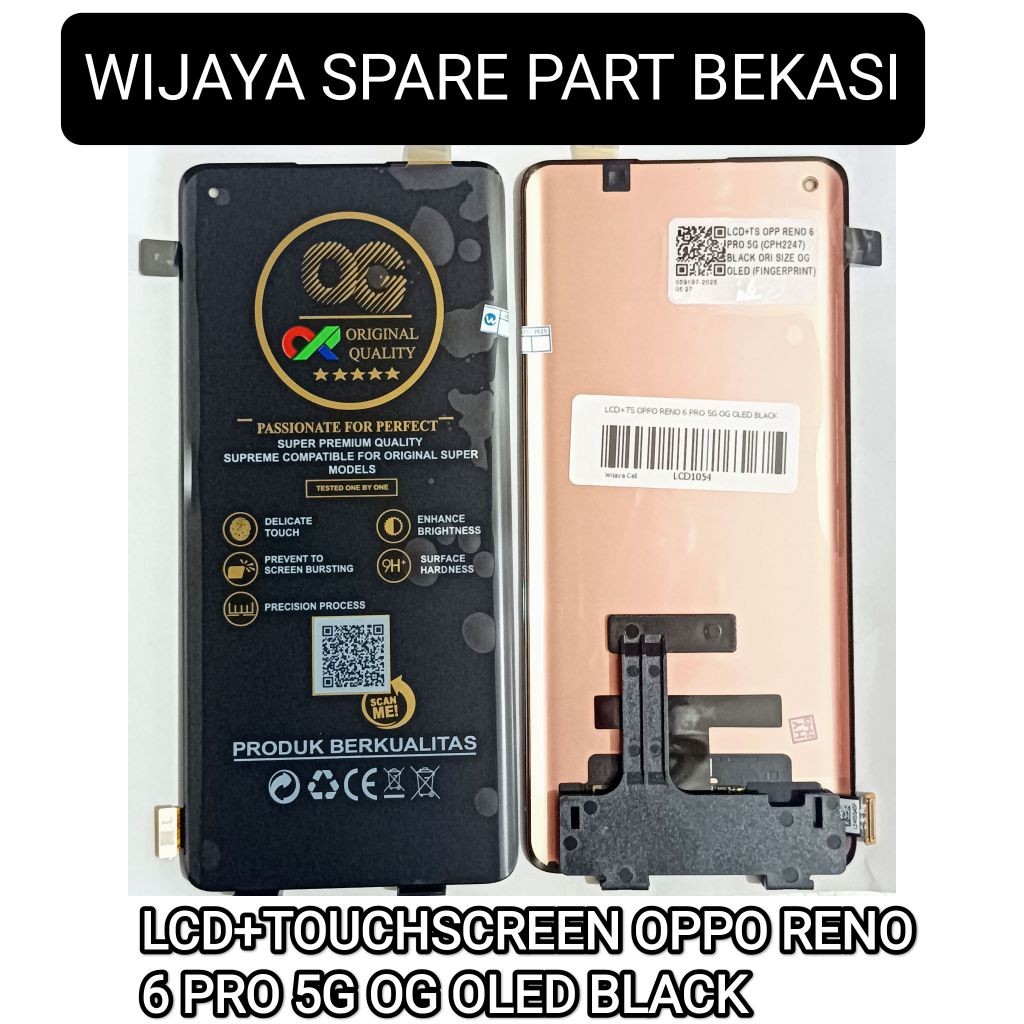 Jual LCD+TOUCHSCREEN OPPO RENO 6 PRO 5G OG OLED BLACK | Shopee Indonesia