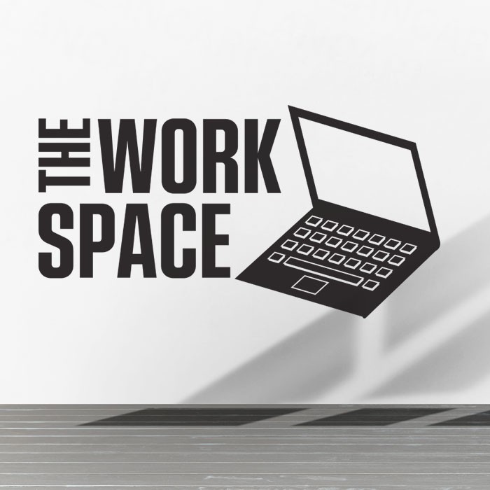 Jual cutting sticker Quotes the work space sticker hiasan dinding kaca ...