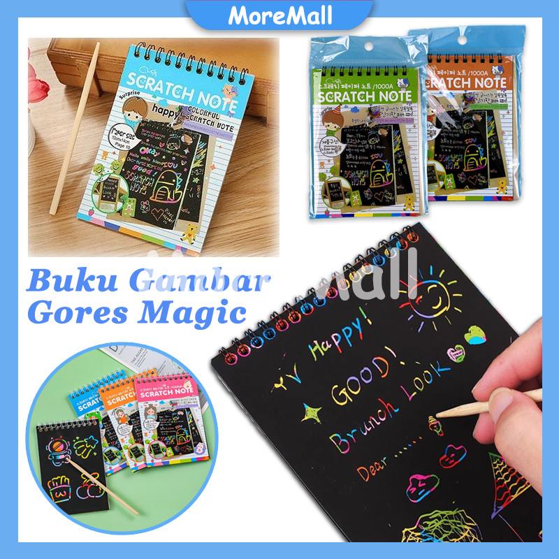 Jual Scratch Note Magic/Buku Magic Warna Colourful Scratch Note Kecil ...