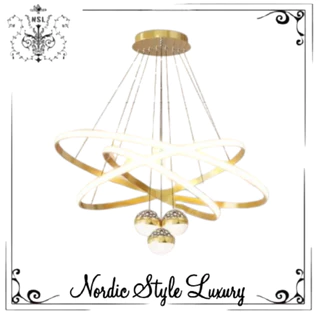 NORDIC STYLE LUXURY Lampu Hias Gantung Ring 3 Warna Langit-Langit Plafon Indoor