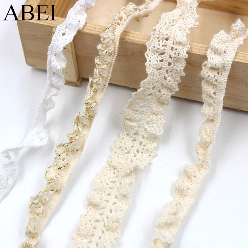 Jual 5yards/lot Elastic Beige Lace Trims Cotton White Stretch Lace ...