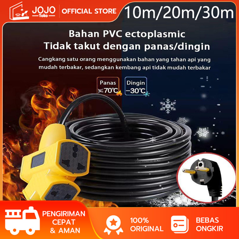 Jual （COD）3600W Extension Cord Extra-long Plug-in Strip 10M/20M/30M ...