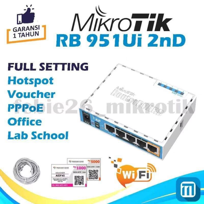 Jual Routerboad MikroTik RB951 Ui 2nD Full Setting Hotspot Voucher Rt ...