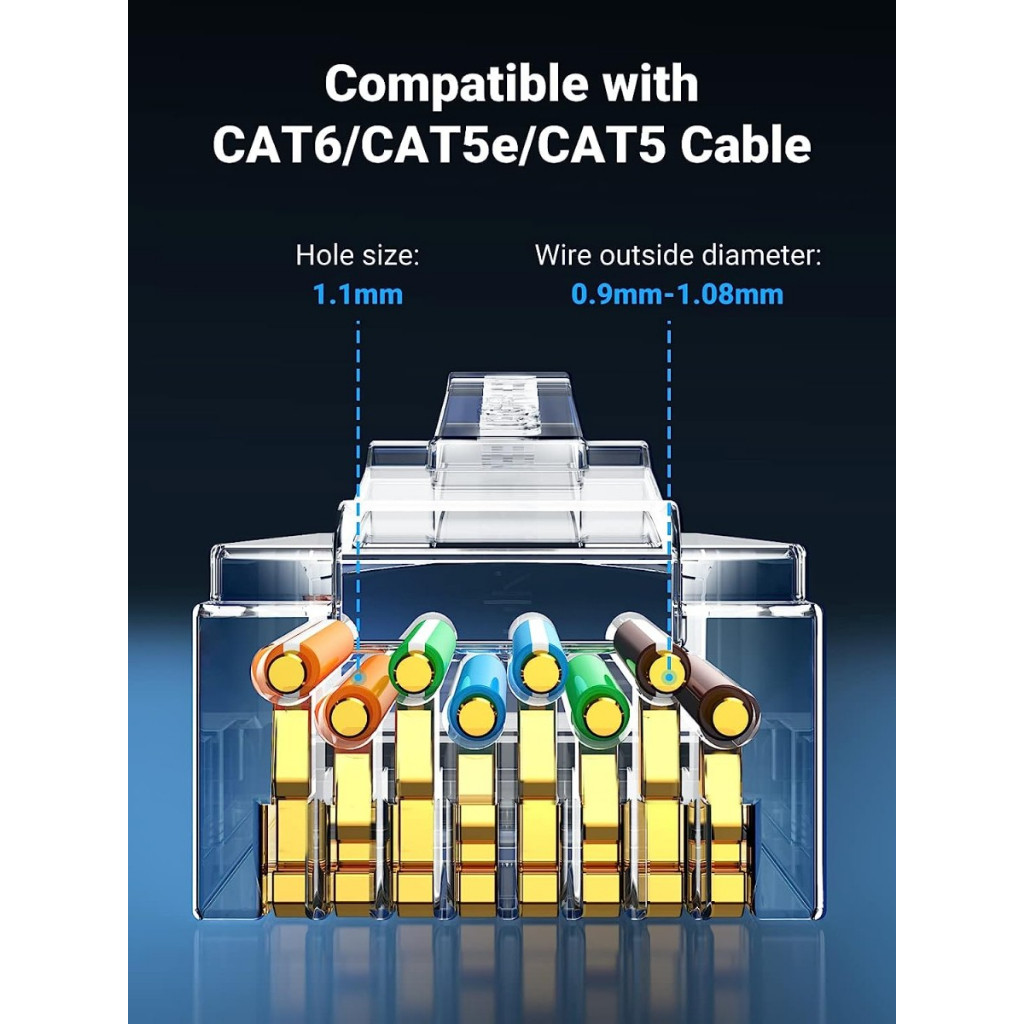 Jual UGREEN Connector RJ45 Cat6 UTP Modular Plug Ethernet / Kepala ...