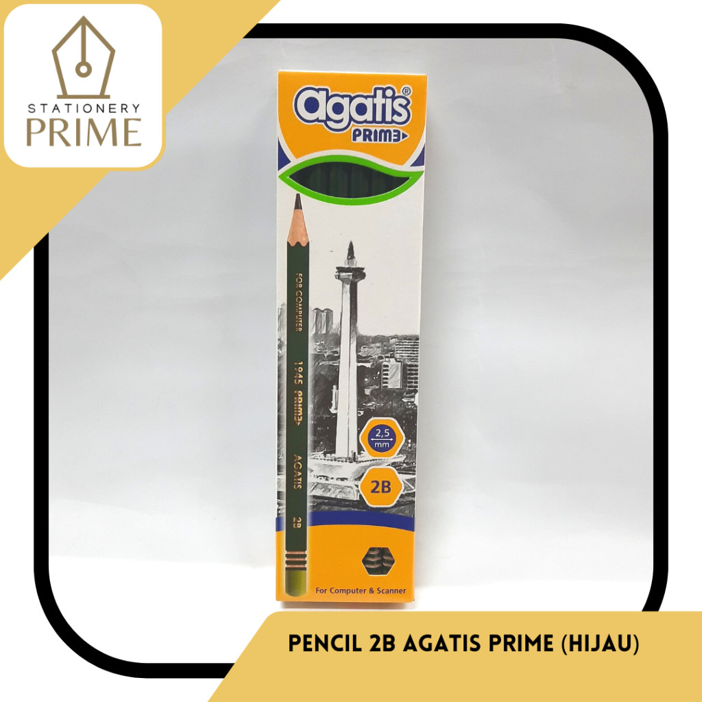 Jual Pensil Agatis Prime Green Edition 2B (Isi 12 Pcs) | Shopee Indonesia