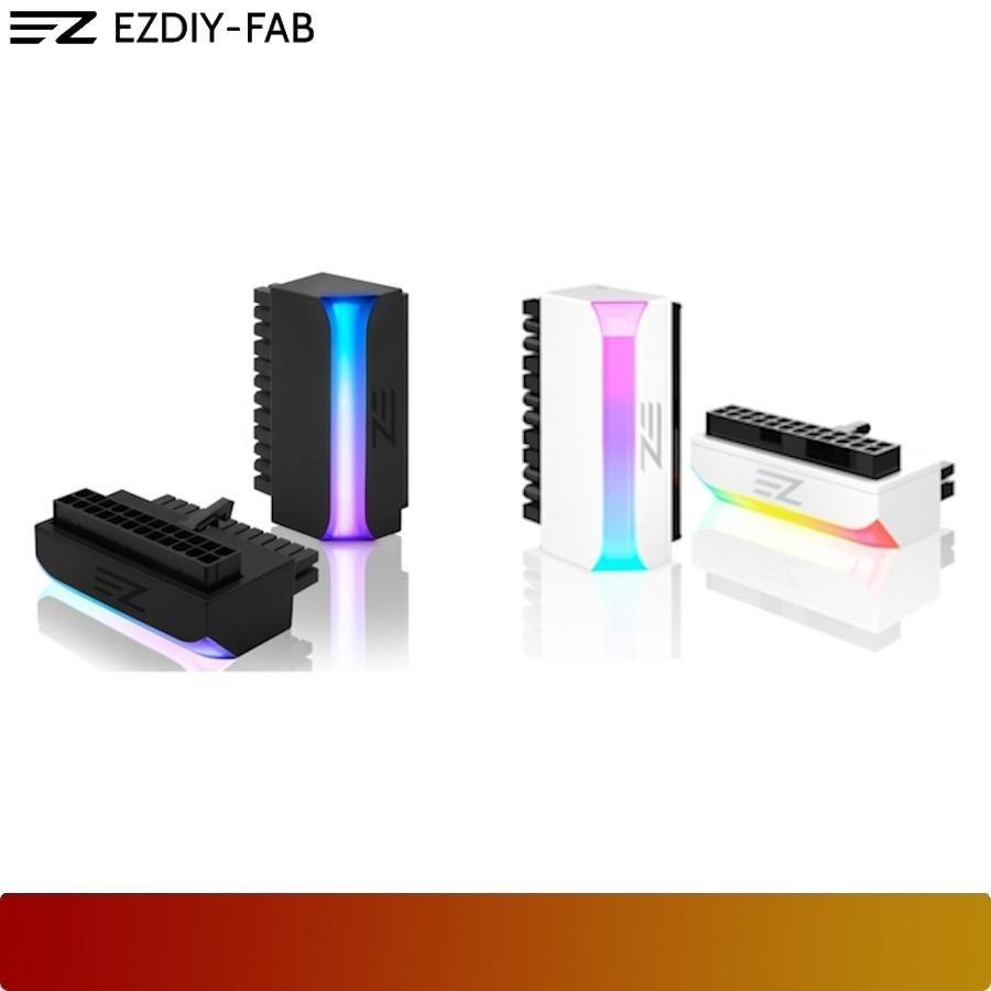 EZDIY-FAB ATX 24-Pin 90° Adapter Mit ARGB-Beleuchtung - Für PC-Netzteil & Motherboard