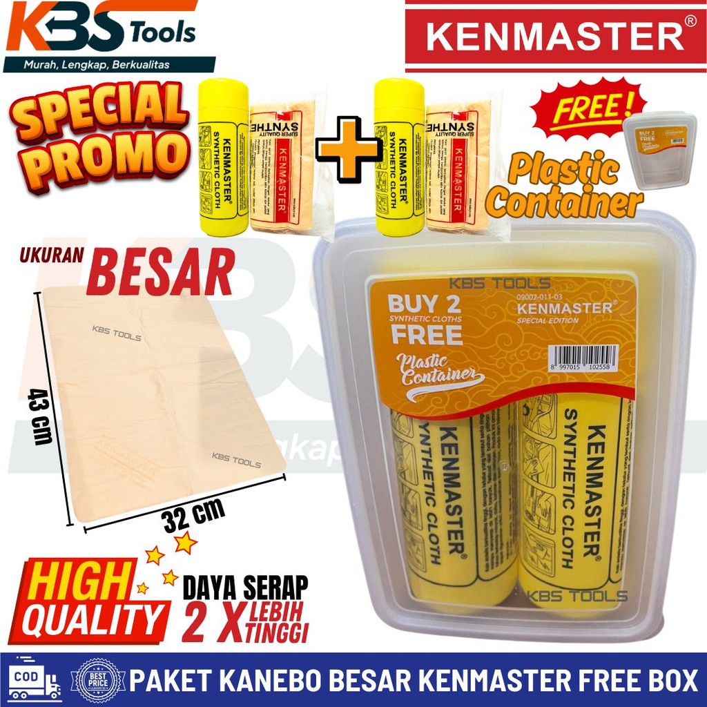 Jual Paket Promo Kanebo Besar 43 x 32 cm Kenmaster 2 PCS FREE PLASTIC ...