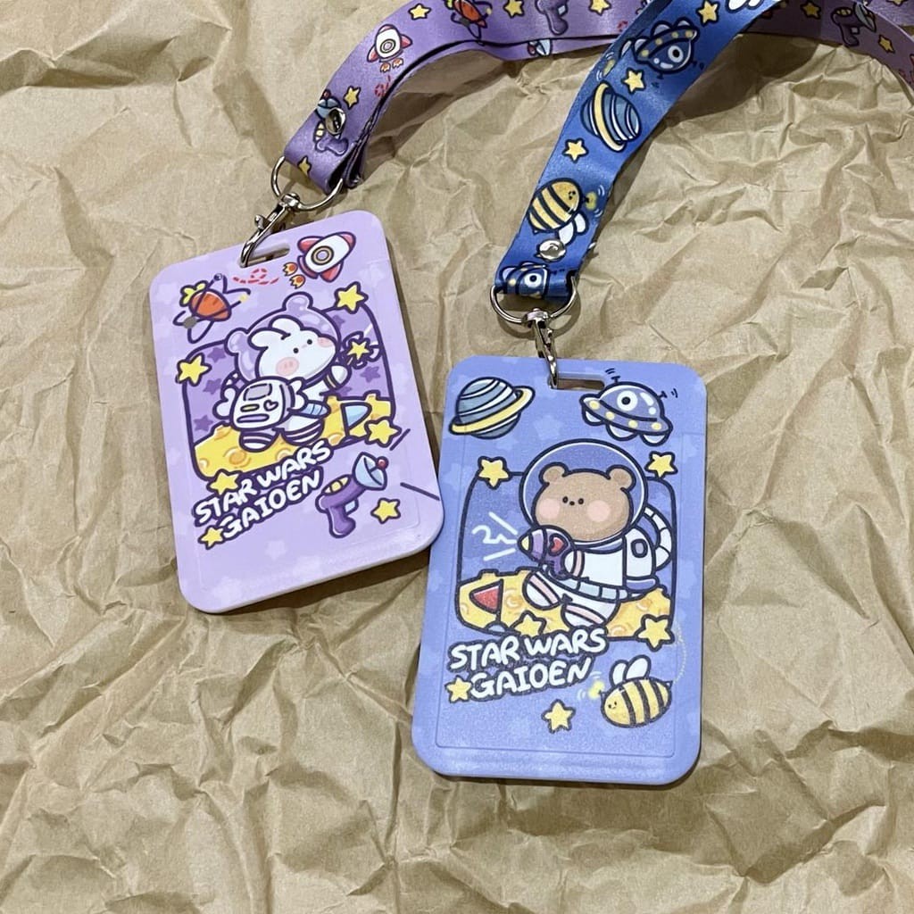 Jual ID Card Holder Tempat Kartu Name Tag Card Motif Kawai Astronot ...