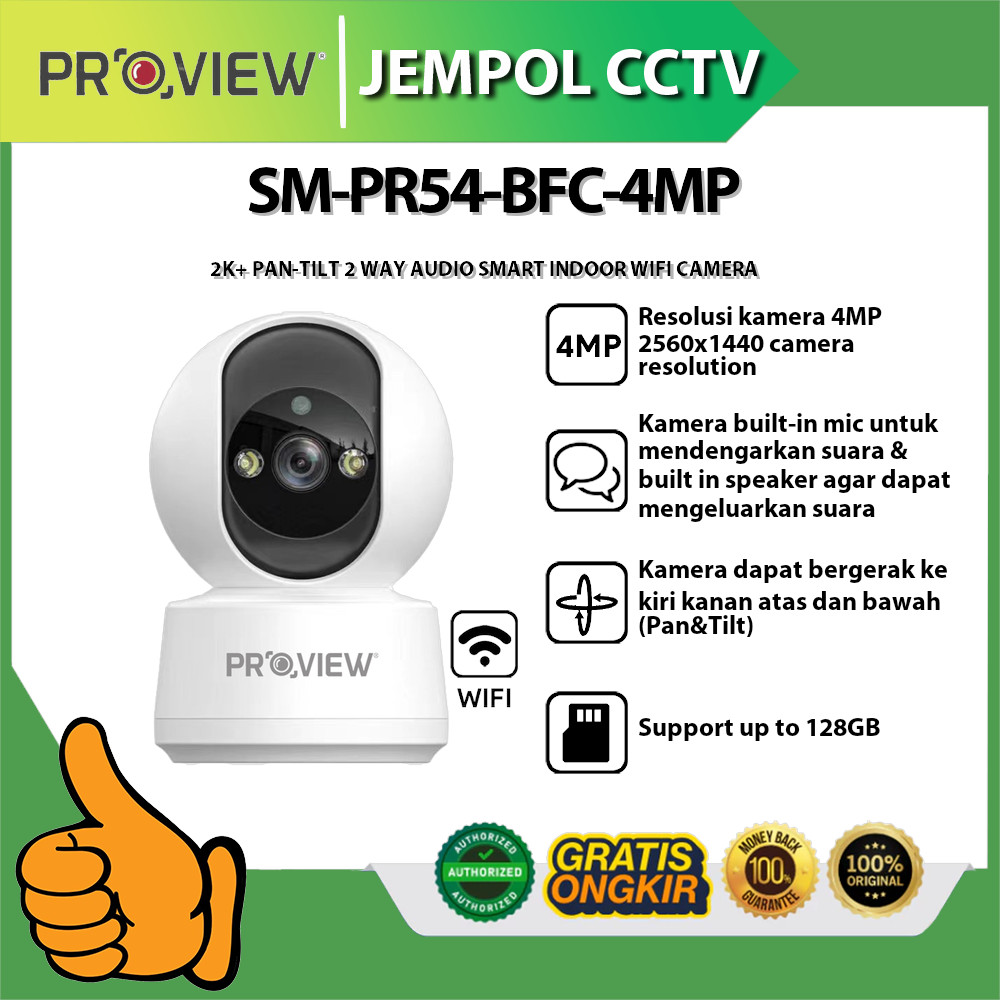 Jual PROVIEW SM-PR54-BFC-4MP 2K+ PAN-TILT 2 WAY AUDIO SMART INDOOR WIFI ...