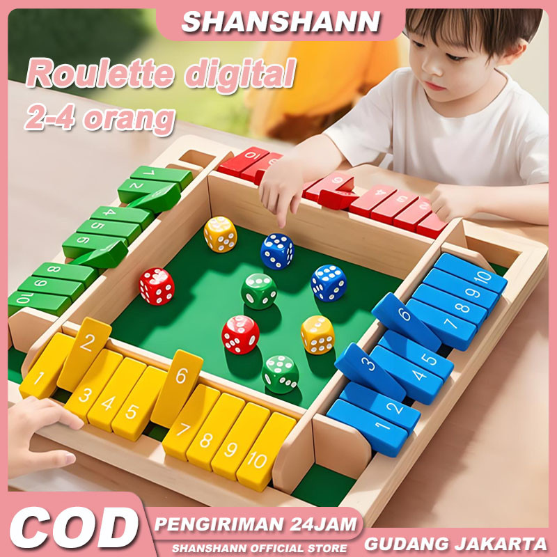 Jual 4 Warna Mainan Board Game Dadu Shut The Box Angka Shut The Box ...