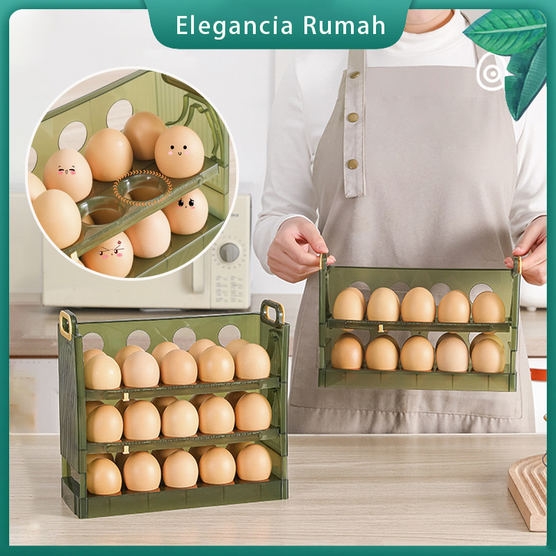 Jual Tempat Telur 3 Tingkat/Box Penyimpanan Telor Rak Serbaguna/Tingkat ...