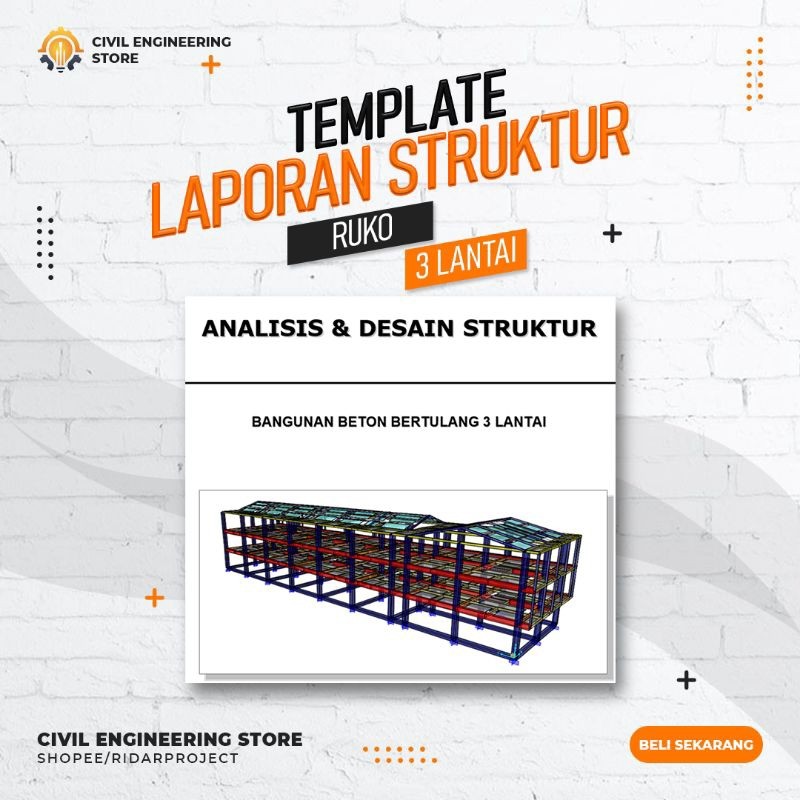 Jual TEMPLATE LAPORAN STRUKTUR RUKO 3 LANTAI | Shopee Indonesia