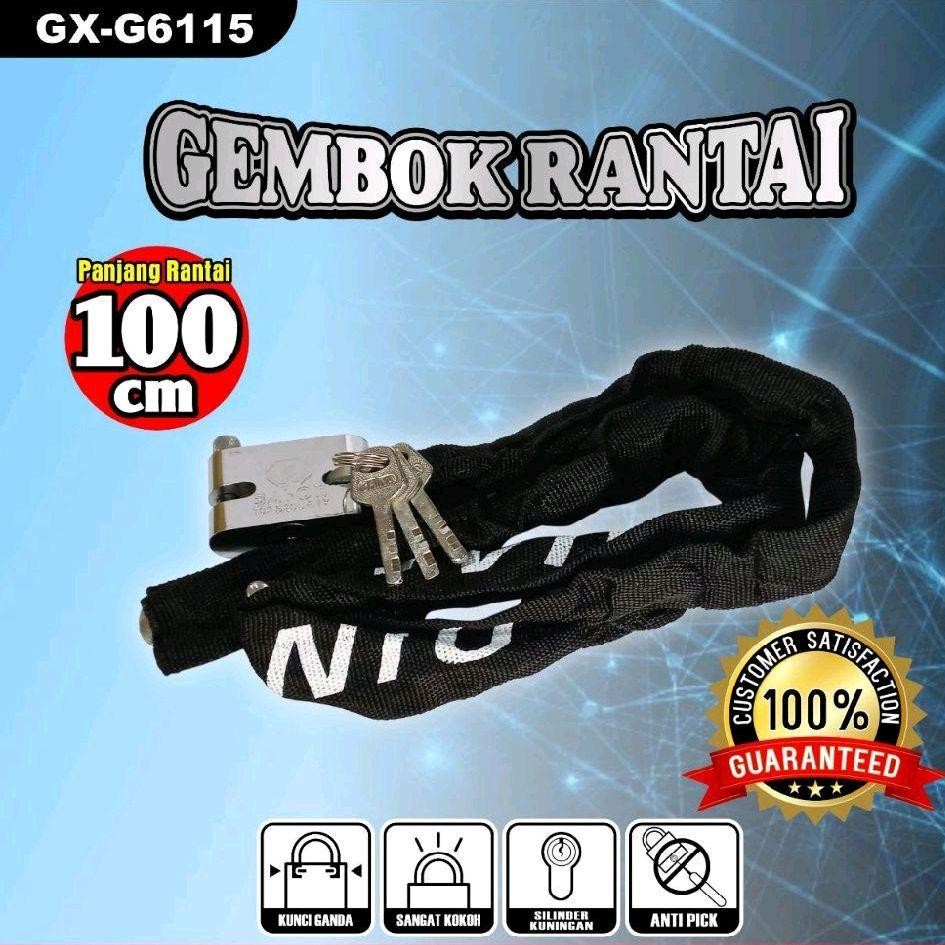 Jual Gembok Rantai Dilapisi Kain Gaxindo G6115 80cm 100cm Gembok Rantai ...