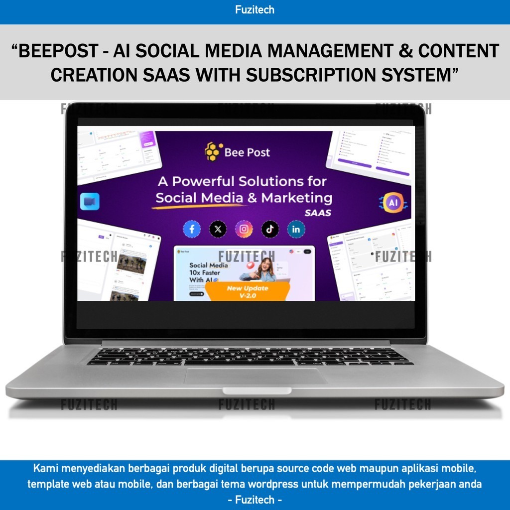 Jual SOURCE CODE APLIKASI WEB BEEPOST - AI SOCIAL MEDIA MANAGEMENT ...
