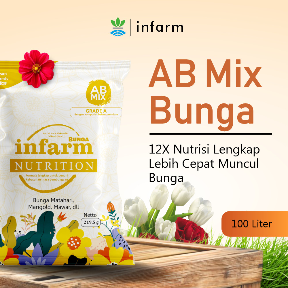 Jual INFARM - Nutrisi AB Mix Bunga Untuk 100 Liter, Pupuk untuk ...