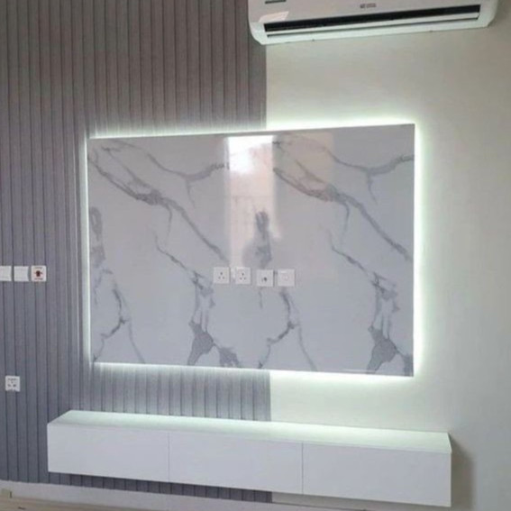 Jual BACKDROP TV rak tv led backlight KABINET TV Rak TV dekorasi ...