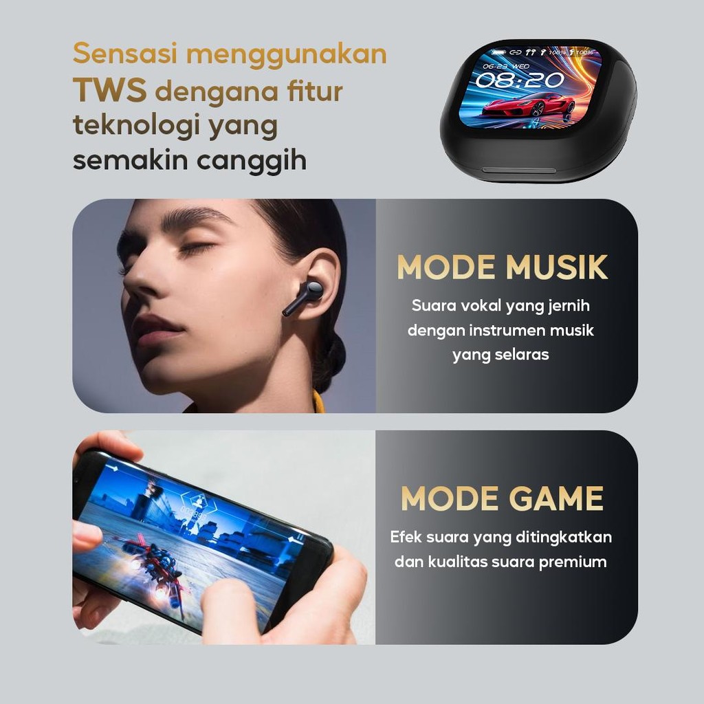 Jual Aitu Pro Gen 2 TWS True Wireless Bluetooth TWS Touch Screen ENC ...