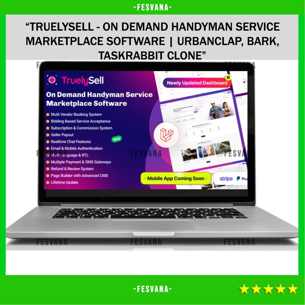 SOURCE CODE APLIKASI WEB TRUELYSELL - ON DEMAND HANDYMAN SERVICE MARKETPLACE SOFTWARE | URBANCLAP, BARK, TASKRABBIT CLONE D383 FESVANA