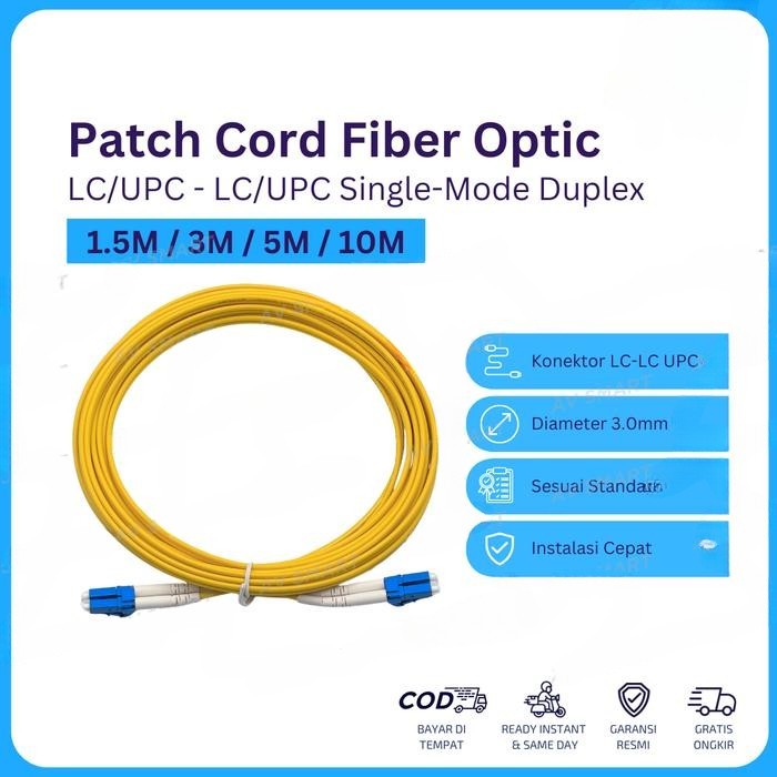Jual Patch Cord LC - LC UPC Duplex Kabel Fiber Optic FO Single Mode 1.5 ...