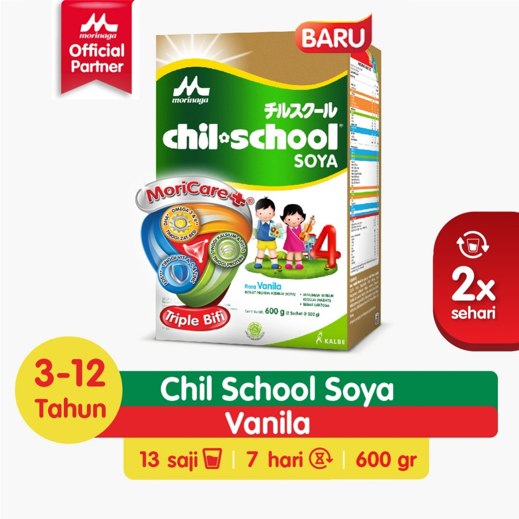 Product image Morinaga Chil School Soya Susu Pertumbuhan Anak Usia 3-12 Tahun Vanila 600g