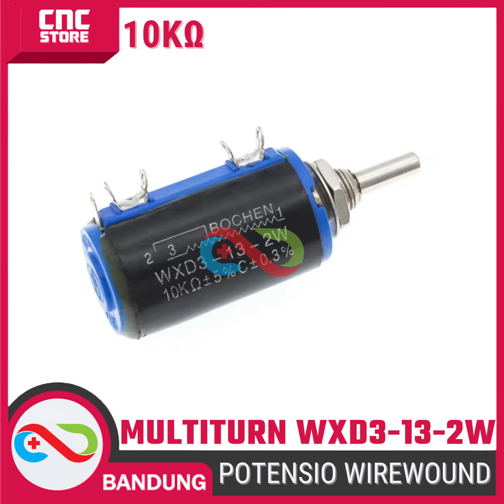 Jual Potensiometer Wirewound WXD3-13-2W – Potensio Presisi Multiturn ...