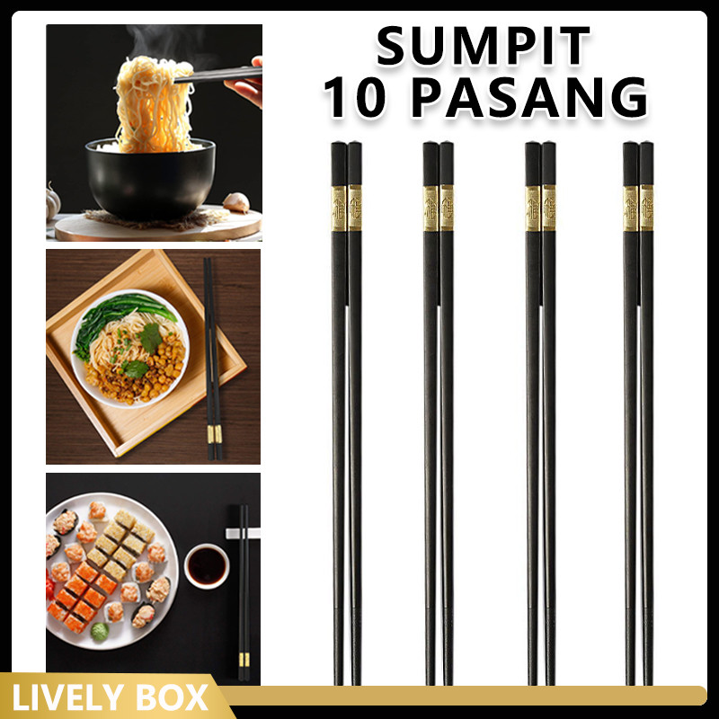 Jual 10 Pasang Sumpit Premium/Sumpit Melamin Elegan Premium Chopsticks ...