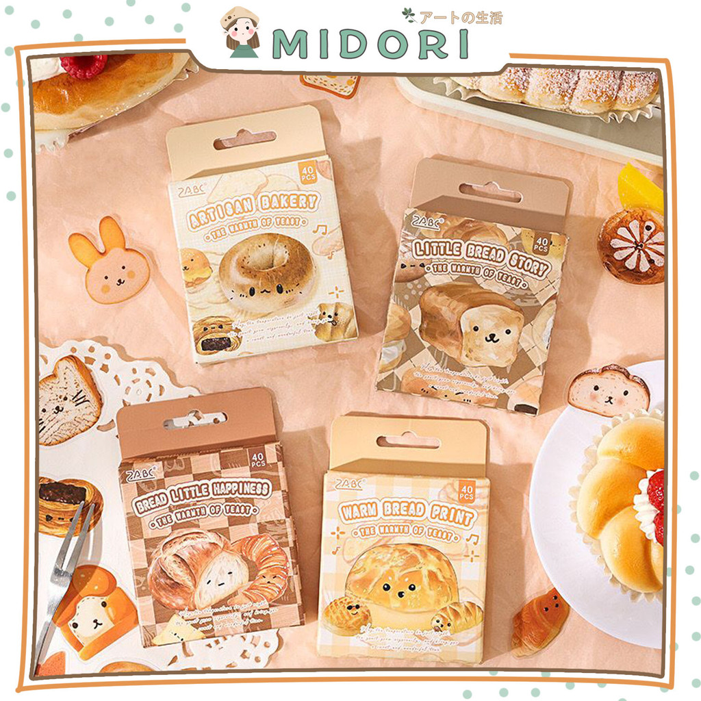 Jual [MIDORI] 40Pcs BREAD THEME STICKER PET Deco DIY Scrapbook Stiker ...