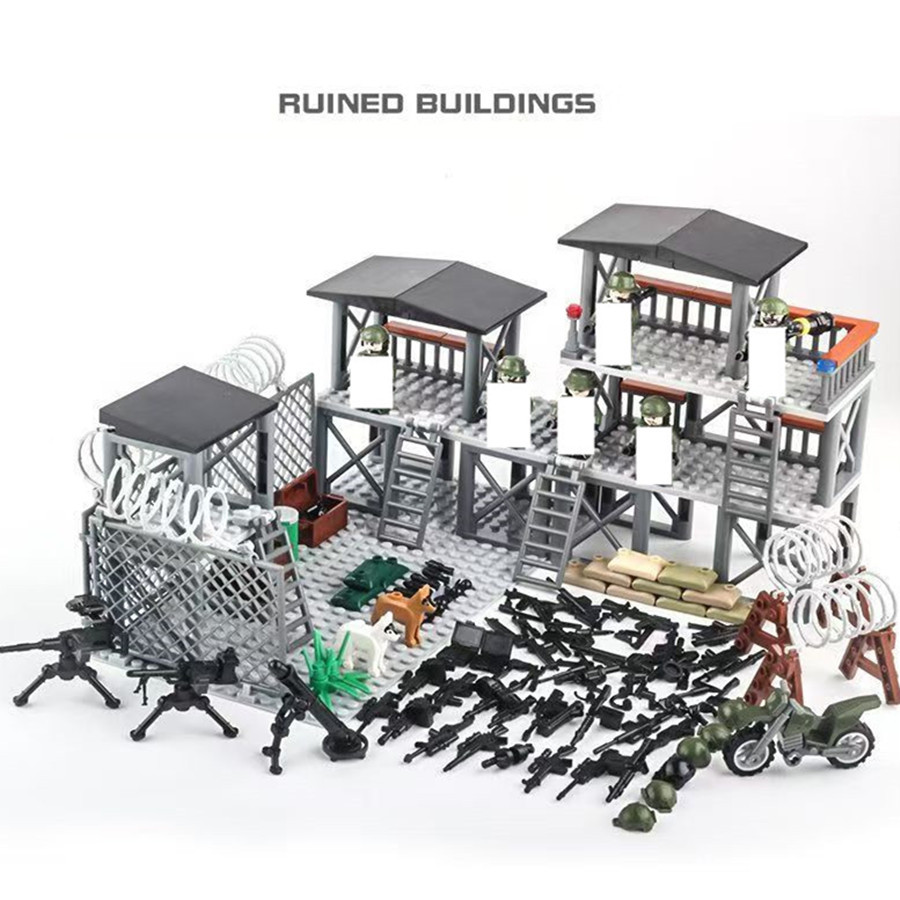 Jual WW2 Construction Building Blocks Soldier Figures Weapons Military ...