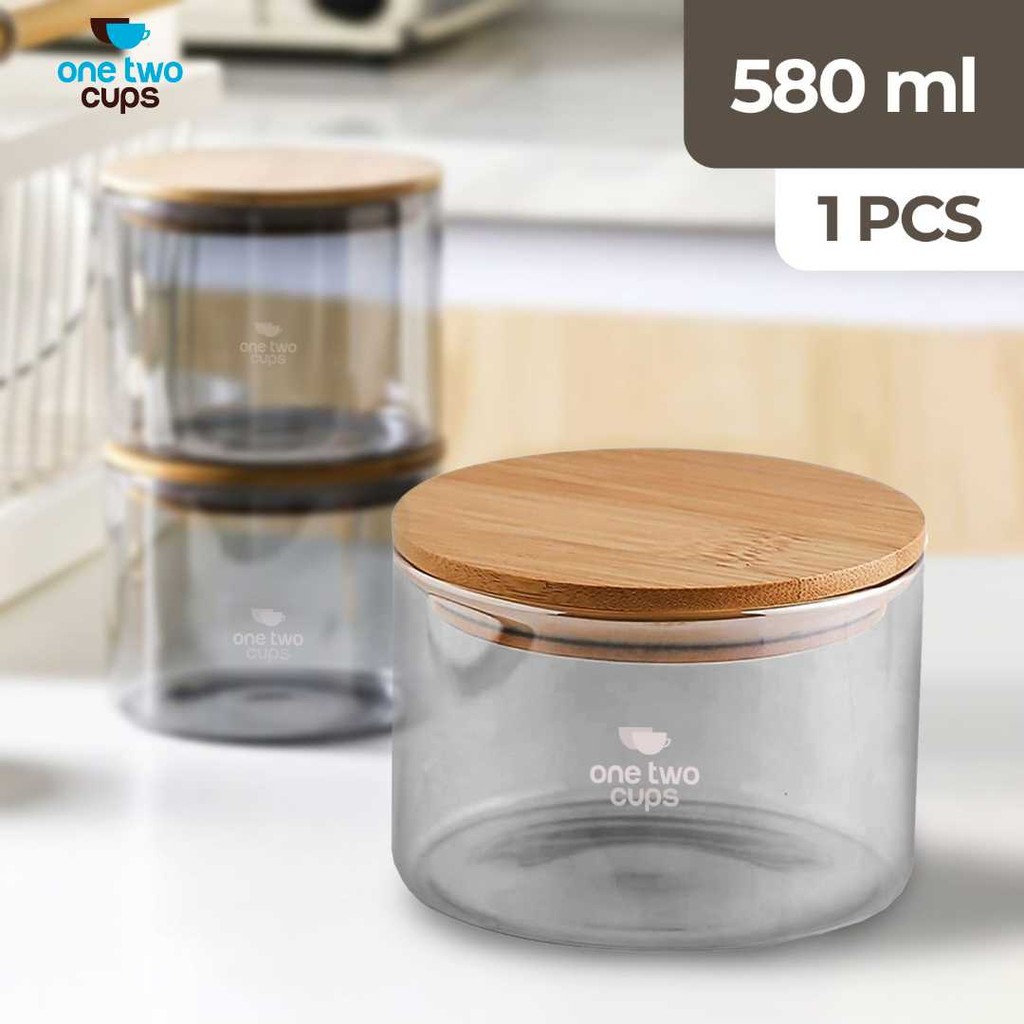 Jual One Two Cups Toples Kaca Penyimpanan Makanan Sealed Storage Glass ...
