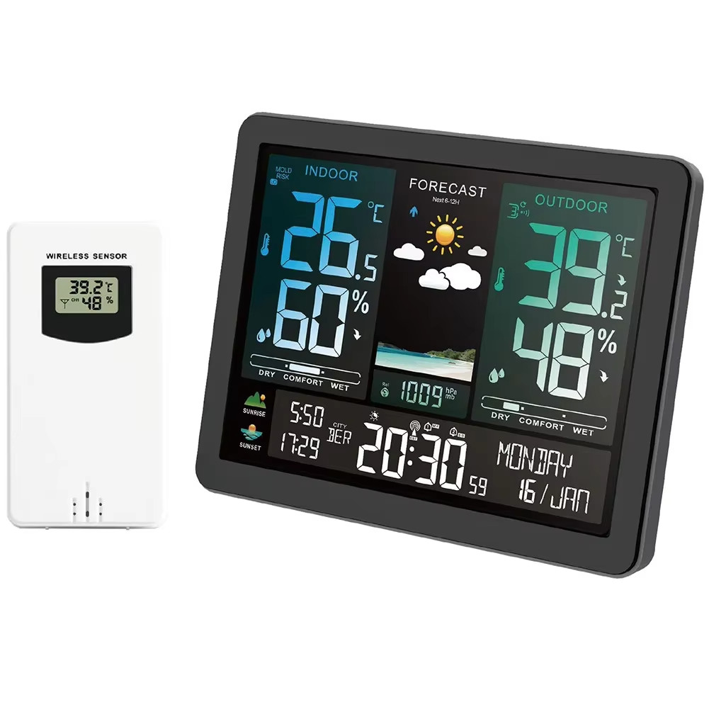 Jual Meteorological clock New Color Screen Multifunction Weather Clock ...
