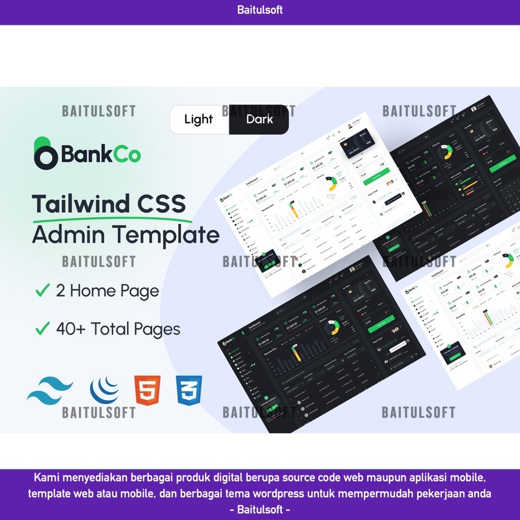 Jual WEB TEMPLATE BANKCO - TAILWIND CSS ADMIN TEMPLATES D2044 ...