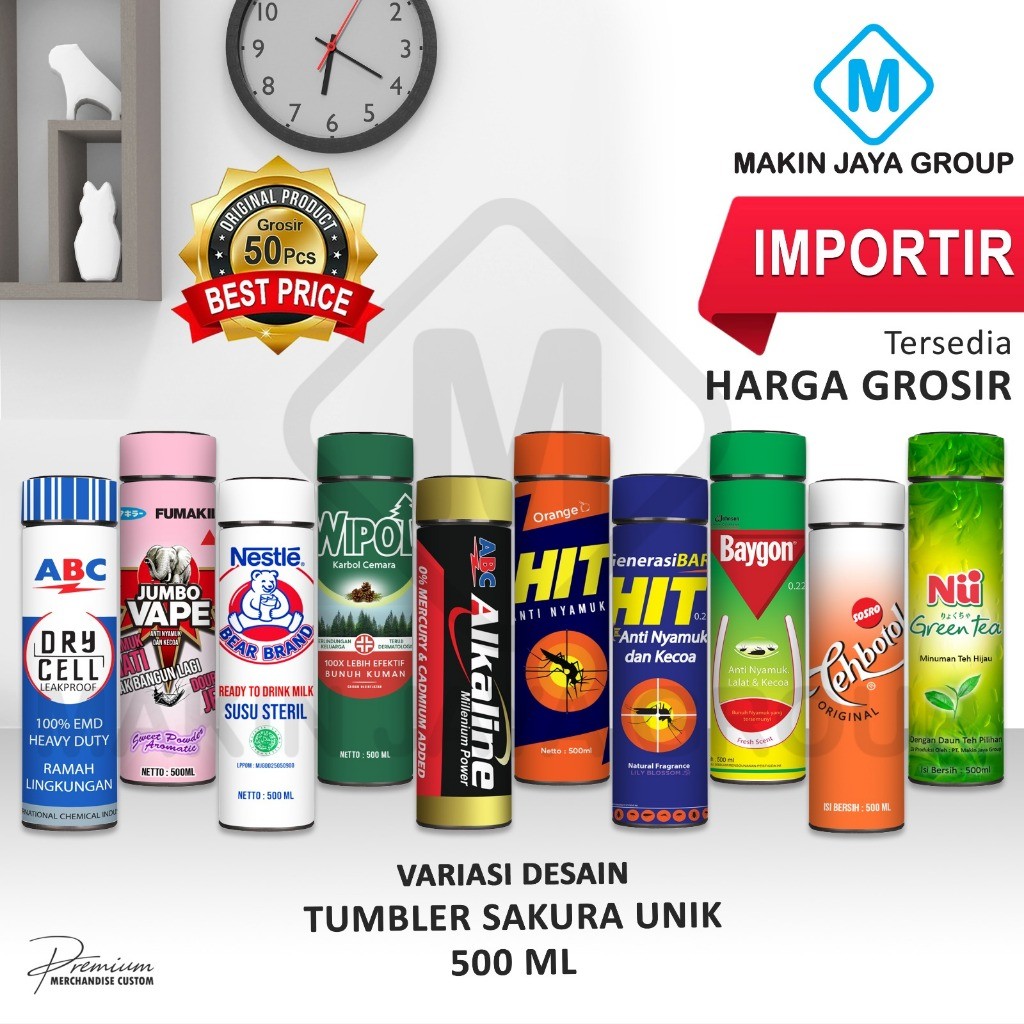 Jual TUMBLER SAKURA CUSTOM Edisi BAYGON KAPASITAS 400 ML VIRAL DAN UNIK ...