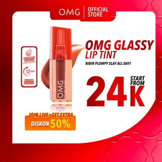 [NEW SHADE!] OMG OH MY GLAM Glassy Lip Tint 2g - Lip Tint Warna Intense Tahan 12 Jam, Skincare Infused