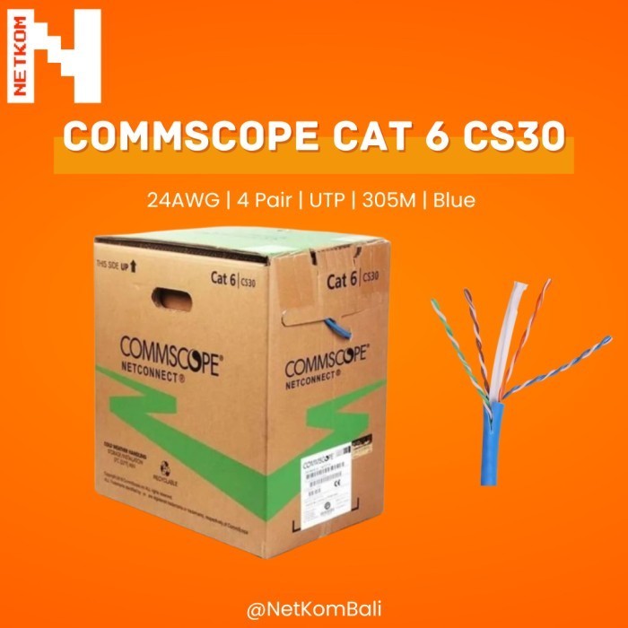 Jual Kabel LAN Commscope Cat 6 CS30 FULL COOPER 24AWG 1 ROLL | Shopee ...