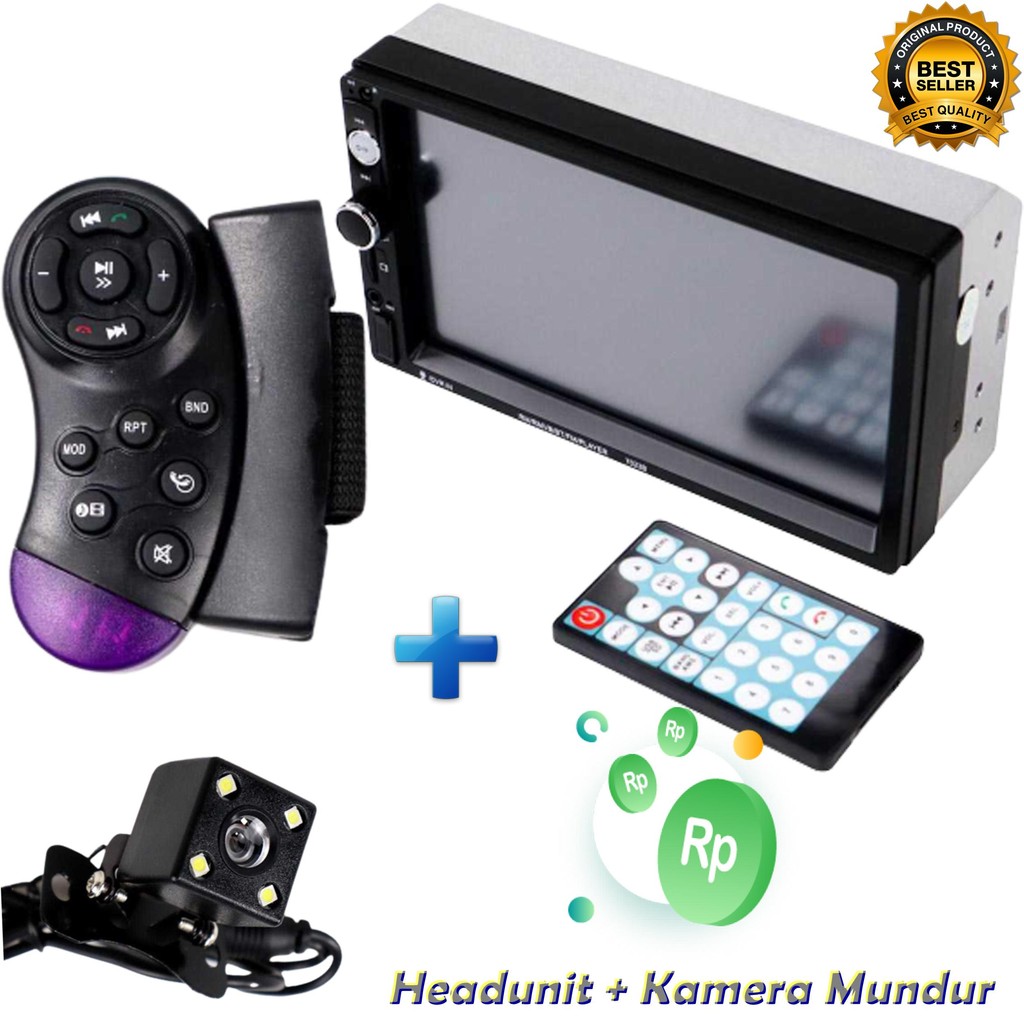 Jual Headunit Head Unit Tape Mobil Bluetooth Monitor Kamera Belakang ...
