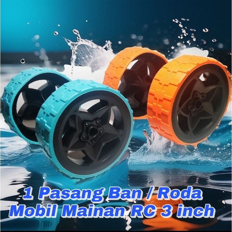 Jual 1Pasang / 1SET Ban / Roda 3 inch untuk Mobil Mainan RC Bahan Karet ...