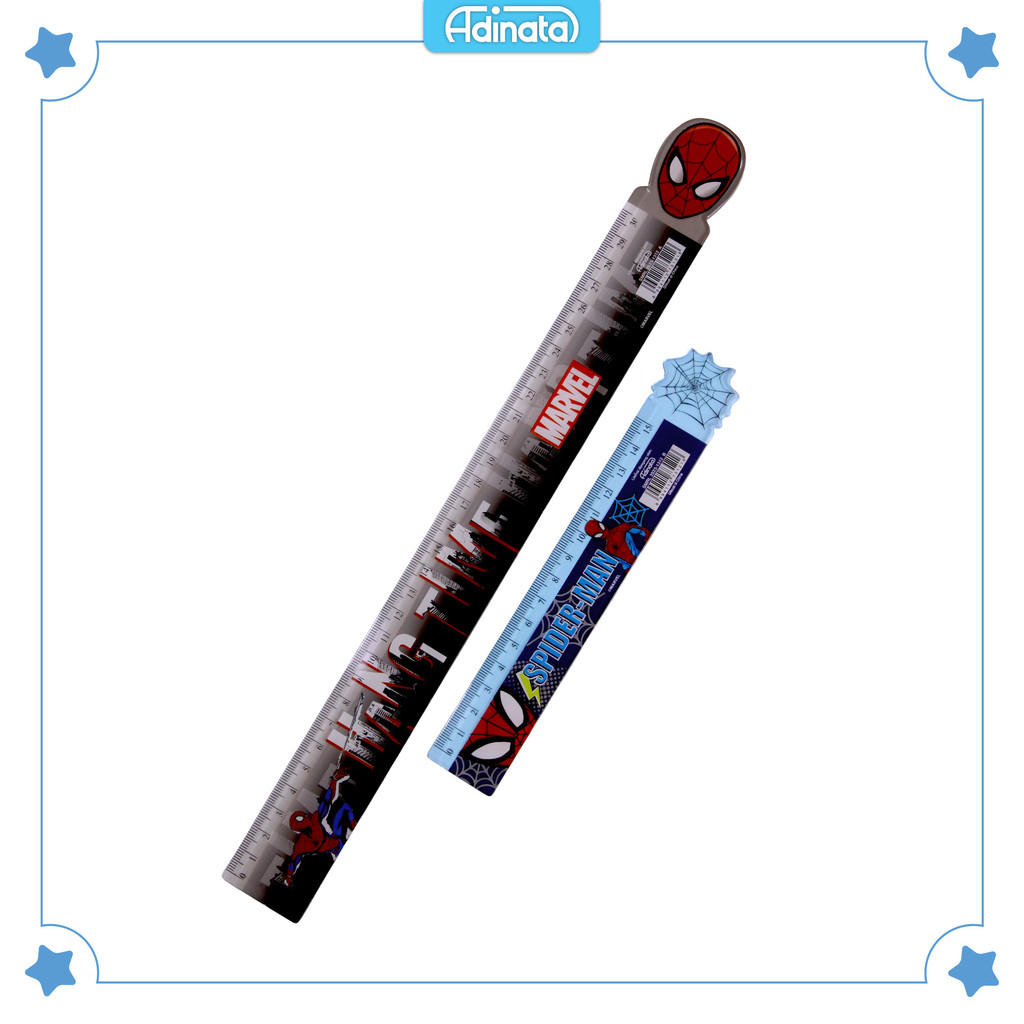 Jual Spiderman Ruler set 2 pcs 2523-1312 / Penggaris 15 cm 30 cm ...