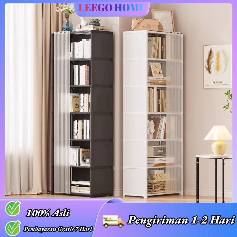 Jual LeeGO [Dengan Tirai Anti Debu] RAK BUKU 6 SUSUN RAK MAINAN ...