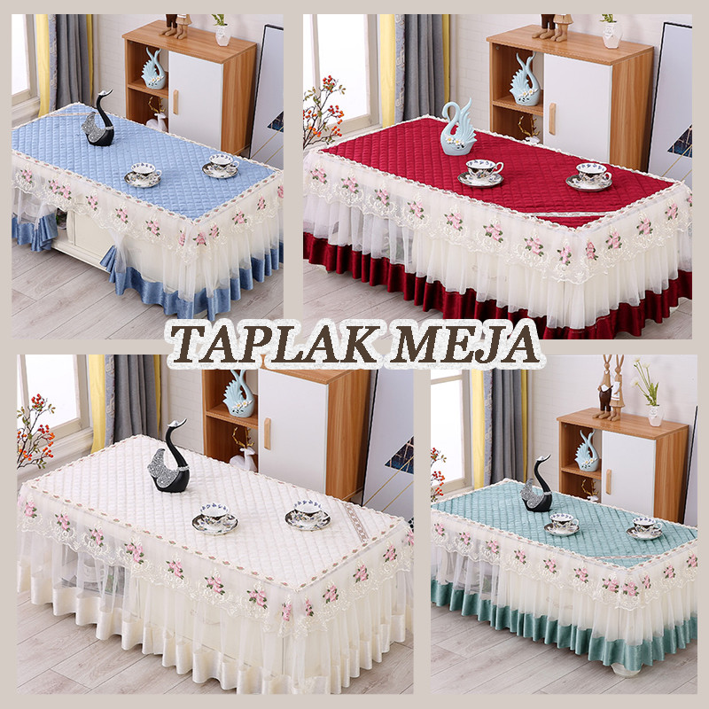 Jual 【KEIASATAS】Taplak meja renda rumbai taplak meja makan taplak meja ...