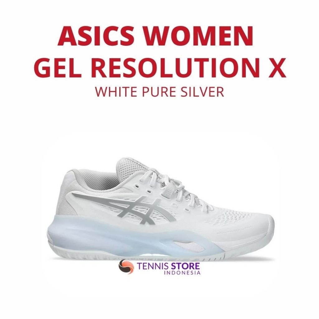 Jual Sepatu Tenis Asics GEL RESOLUTION X WOMEN White Pure Silver