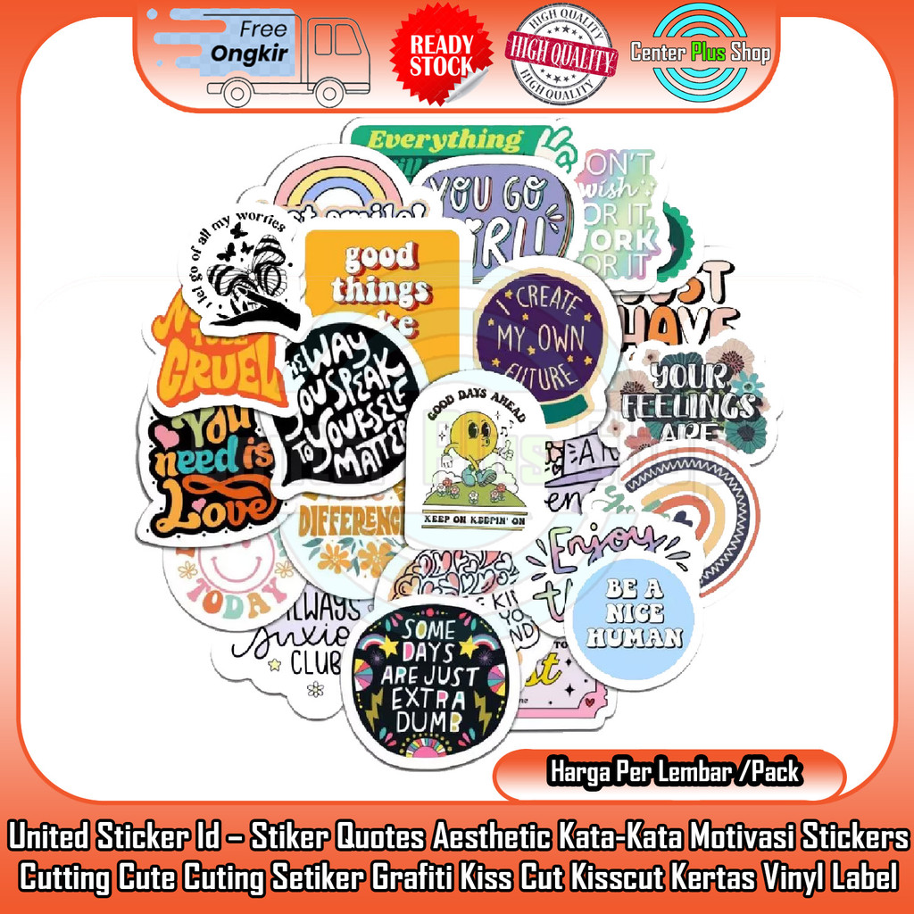 Jual United Sticker Id – Stiker Stickers Cutting Quotes Aesthetic Kata ...