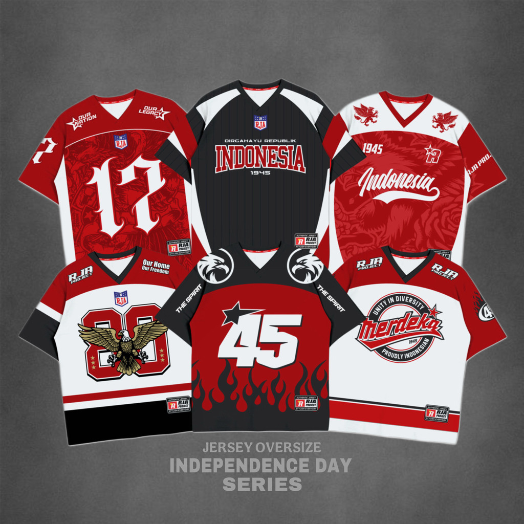 Jersey Anak 17 Agustus Premium Dryfit Full Printing Kaos Kemerdekaan Merah Putih Usia 3–10 Tahun
