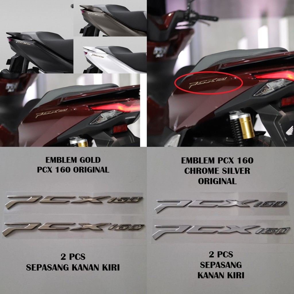 Jual Original Emblem All New Honda PCX 160 2025 Chrome Silver Gold Emas ...