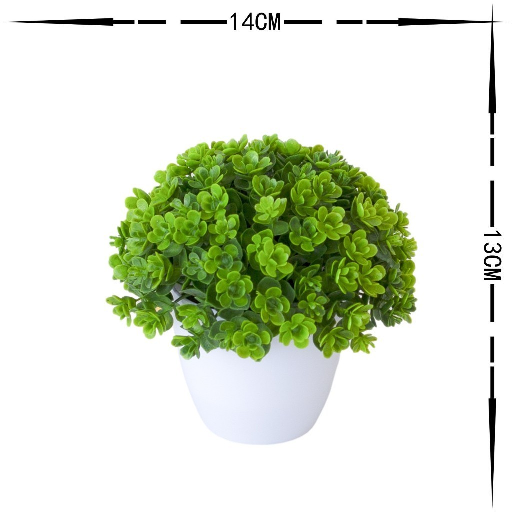 Jual Pot Tanaman Daun Rumput Hias Bulat Grass ball Artificial bunga ...