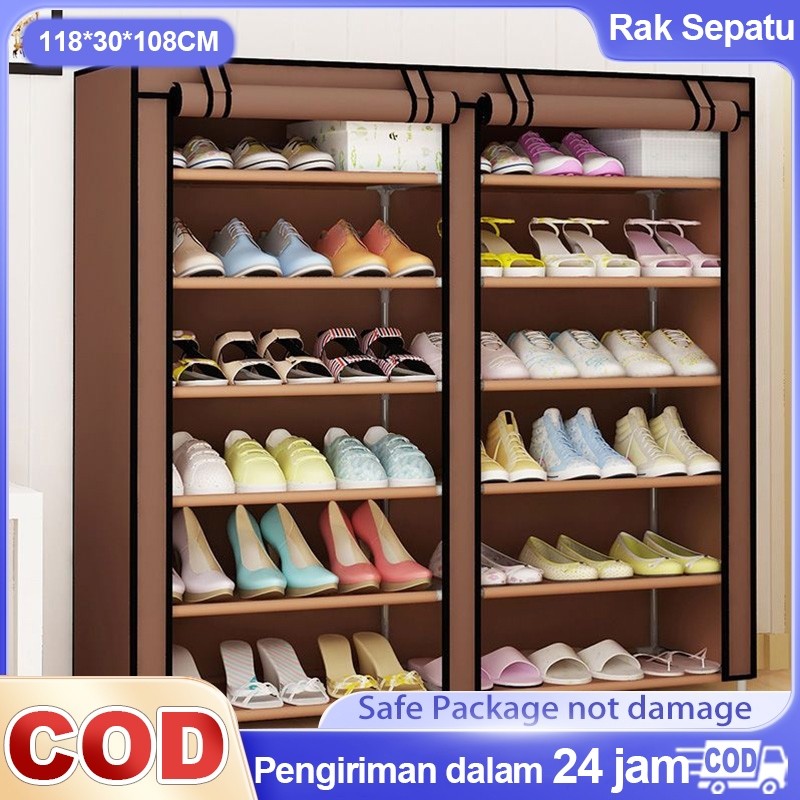 Jual Promo Rak Sepatu Kain Besar Murah Lemari Sepatu Portable Shoes ...