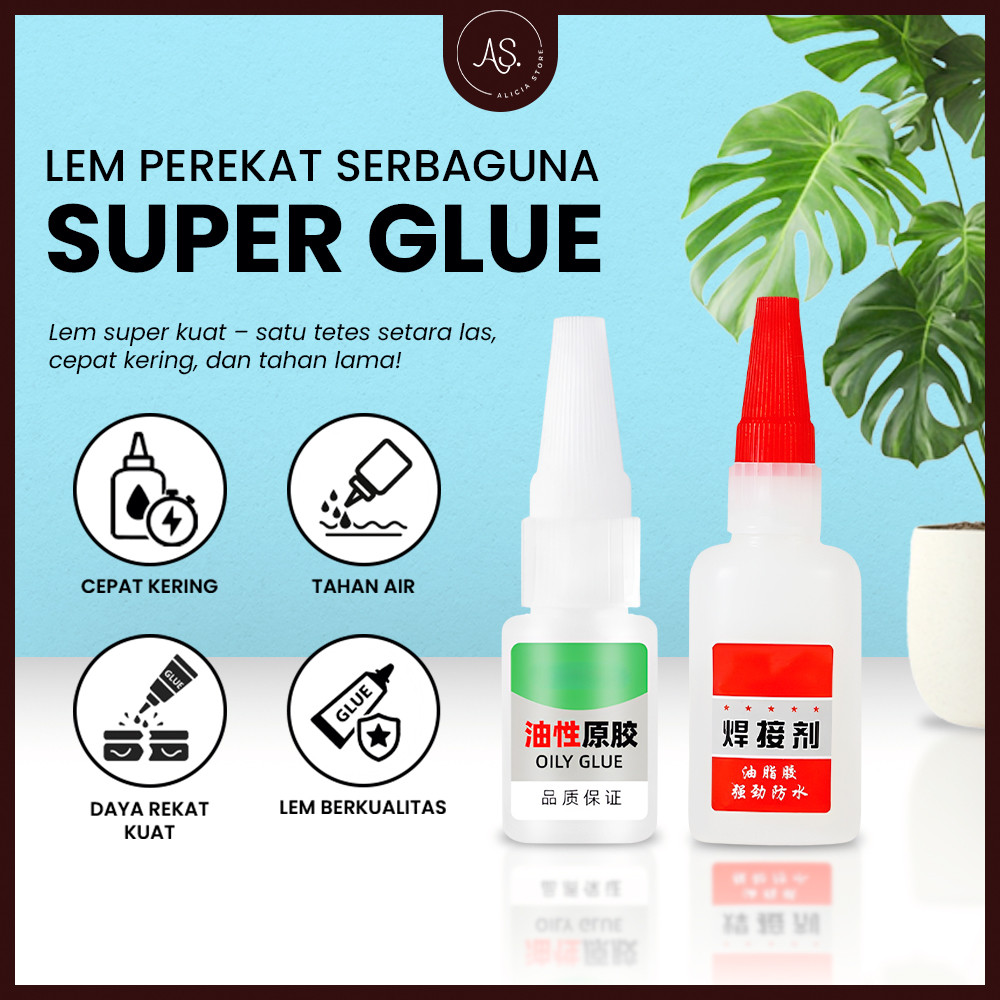 Jual AS Lem Setan Super Glue Lem Serbaguna Cairan Perekat Kuat | Shopee ...