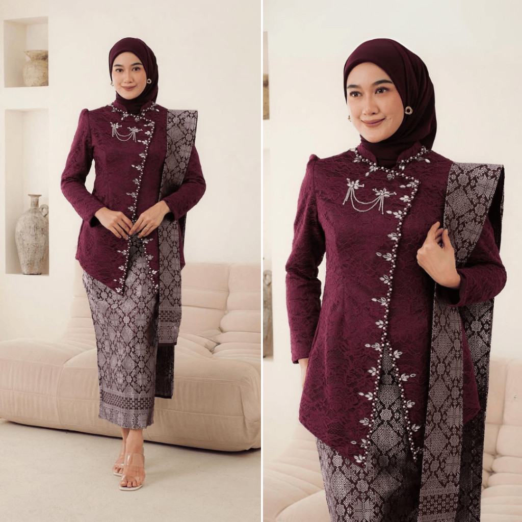 model kebaya dress panjang modern Inspirasi Kebaya Modern