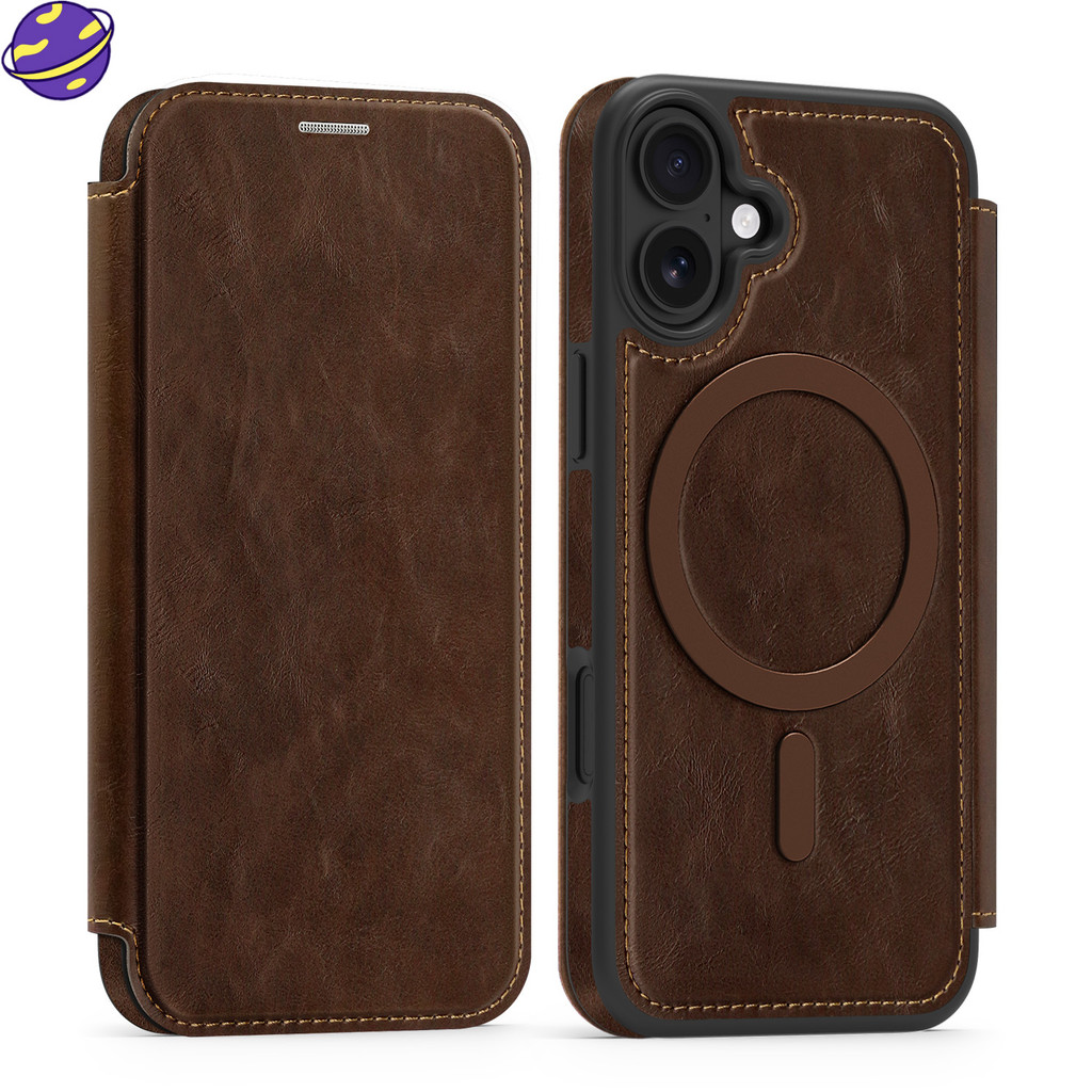 Jual Business Leather Casing Magnetic Card Holder Phone Case for IPhone ...