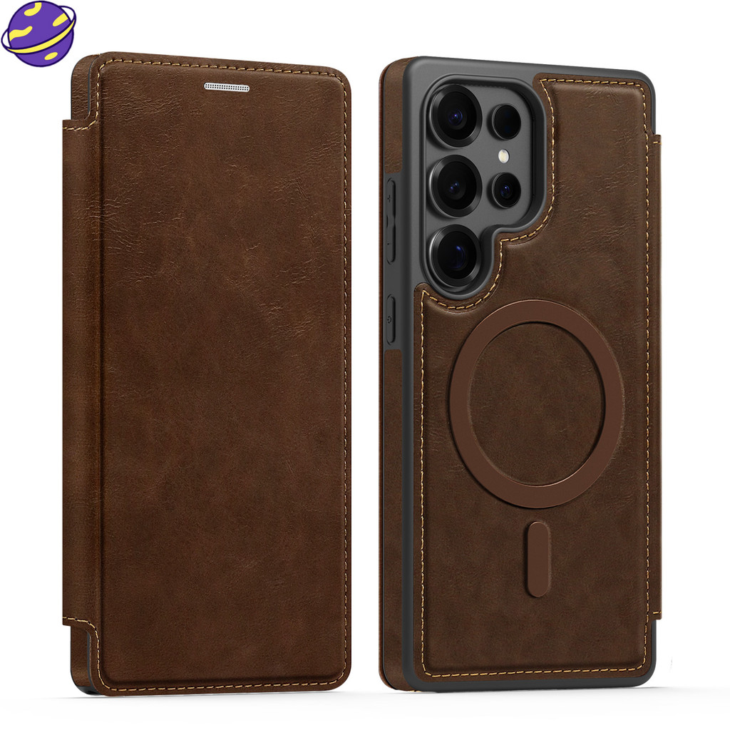 Jual S26Ultra Business Leather Casing Magnetic Card Holder Phone Case ...